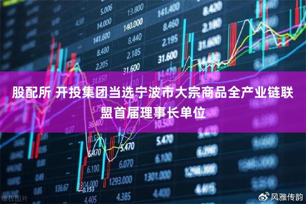 股配所 开投集团当选宁波市大宗商品全产业链联盟首届理事长单位