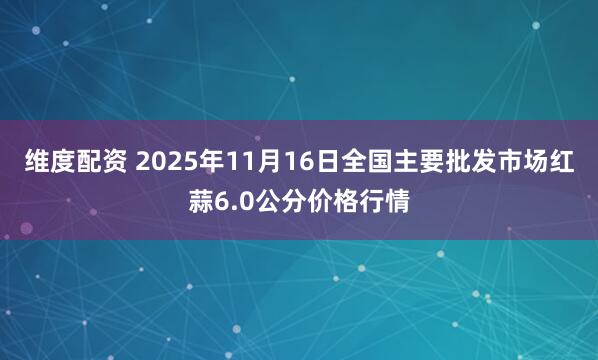 维度配资 2025年11月16日全国主要批发市场红蒜6.0公分价格行情